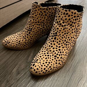 Leopard Black and Tan Ankle Boots